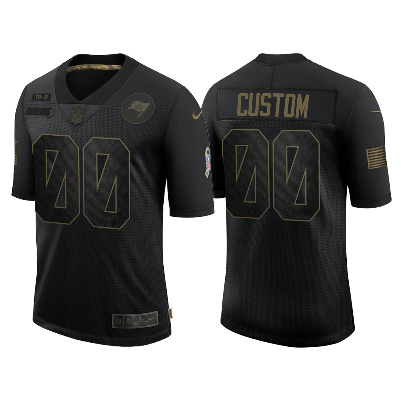 Men's Tampa Bay Buccaneers ACTIVE PLAYER Custom 2020 Black Salute To Service Limited Stitched Jersey